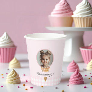 Personalised Ice Cream Head Birthday Paper Cups