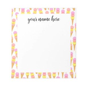 Personalised Ice Cream Kids Thank You Notepad