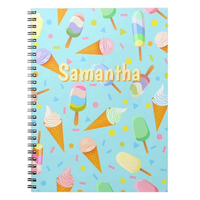Personalised Ice Cream Notebook – Sweet Summer  (Front)