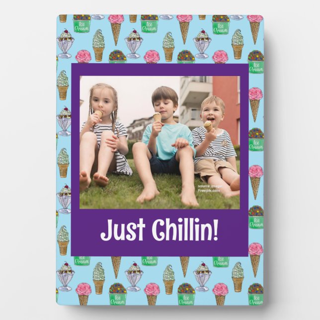 Personalised Ice Cream Photo Plaque (Front)