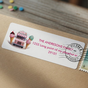 Personalised Ice Cream Truck Return Address Label