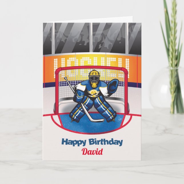 Personalised Ice Hockey Birthday Card (Front)