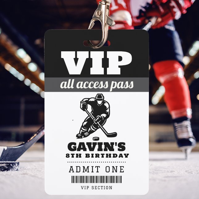 Personalised Ice Hockey Birthday Party Favour MVP ID Badge (Creator Uploaded)