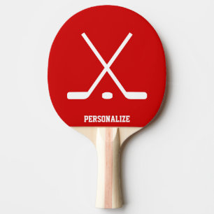 Personalised ice hockey fan ping pong paddle