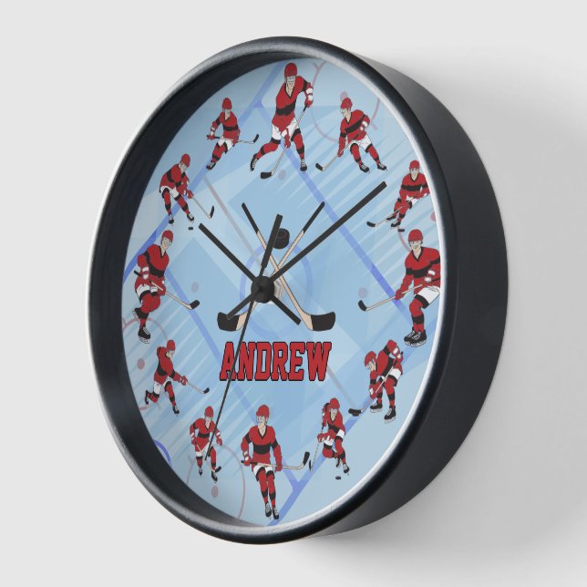 Personalised Ice Hockey Player Clock (Angle)