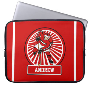 Personalised Ice Hockey Player Laptop Sleeve