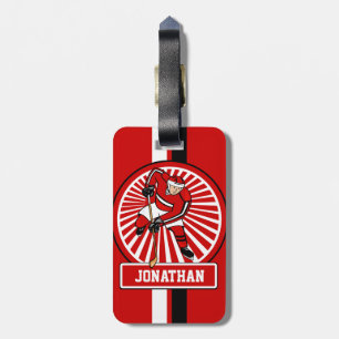 Personalised Ice Hockey player Luggage Tag