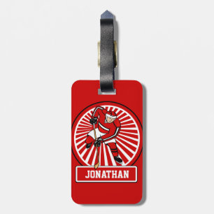 Personalised Ice Hockey player Luggage Tag