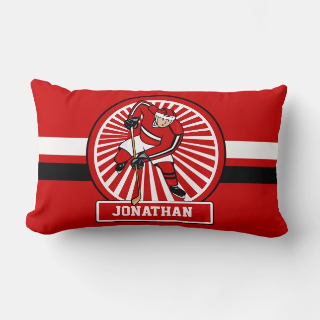 Personalised Ice Hockey player Lumbar Cushion (Front)