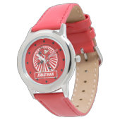 Personalised Ice Hockey Player Red Watch (Angled)