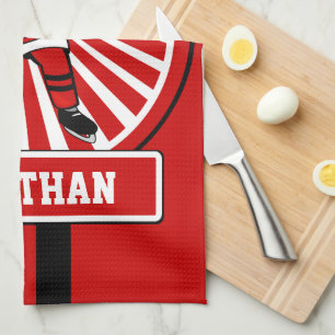Personalised Ice Hockey player Tea Towel