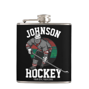 Personalised Ice Hockey Player Team Athlete Name  Hip Flask