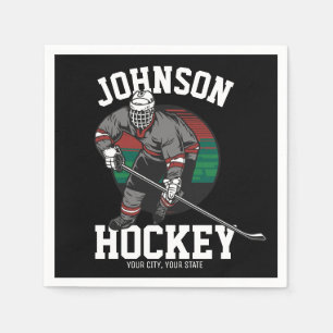 Personalised Ice Hockey Player Team Athlete Name  Napkin