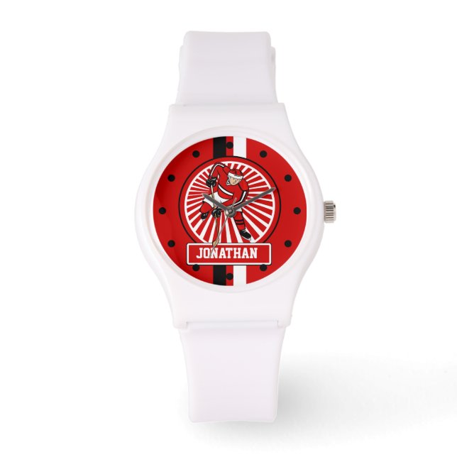 Personalised Ice Hockey player Watch (Front)