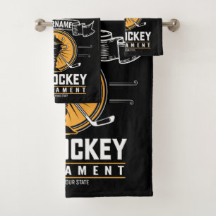 Personalised Ice Hockey Trophy Player Team Game Bath Towel Set