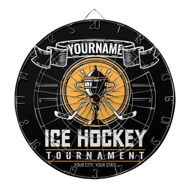 Personalised Ice Hockey Trophy Player Team Game  Dartboard (Front)