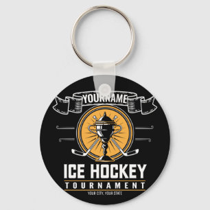 Personalised Ice Hockey Trophy Player Team Game   Key Ring