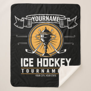 Personalised Ice Hockey Trophy Player Team Game Sherpa Blanket