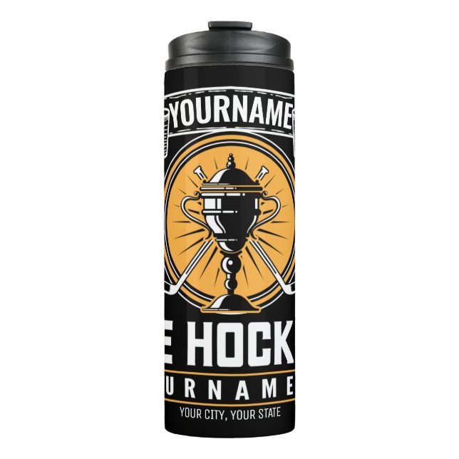 Personalised Ice Hockey Trophy Player Team Game   Thermal Tumbler (Front)