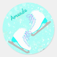 Personalised Ice Skating Blue Kawaii Figure Skater