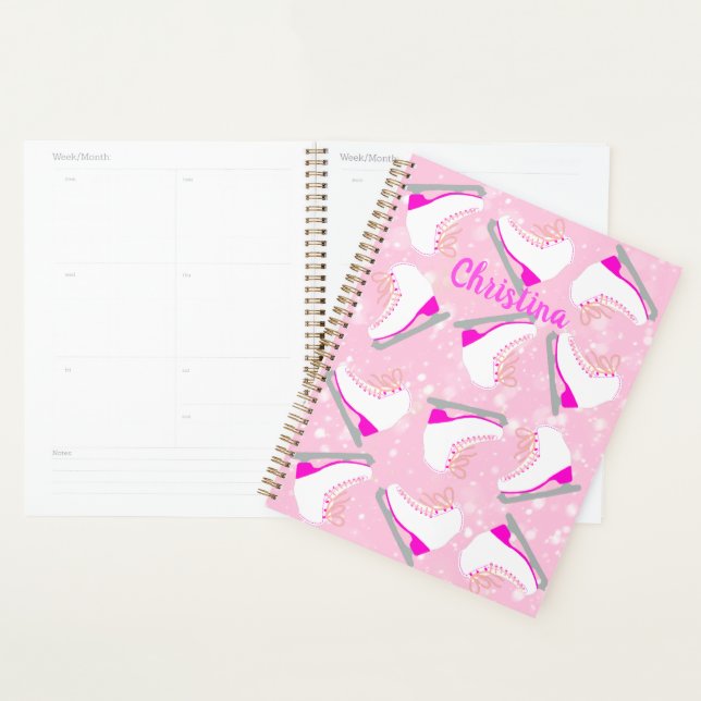 Personalised Ice Skating Pink Lesson/Practice Planner (Display)