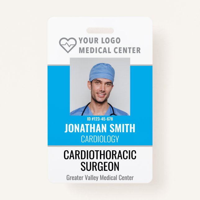 Personalised ID Badge Hospital Employee Name Tag (Front)