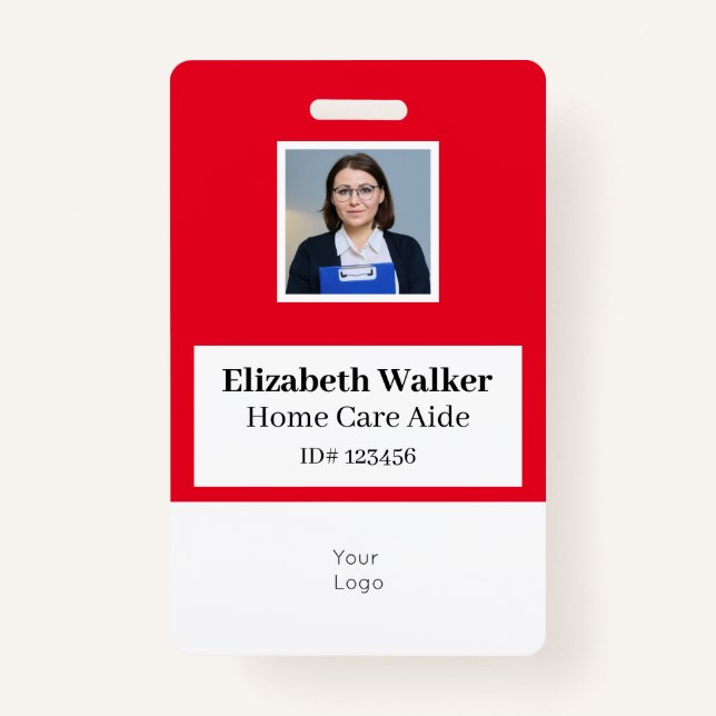 Personalised ID Photo Badge Double Sided ID Badge (Front)