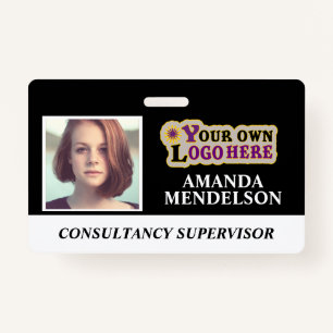 Personalised ID tag with barcode, logo and photo ID Badge