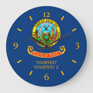 Personalised Idaho State Flag Design on Large Clock
