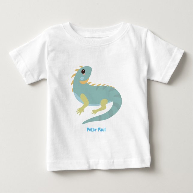 Personalised Iguana Lizard Baby T-Shirt (Front)