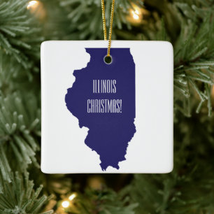 Personalised Illinois Christmas Ornament