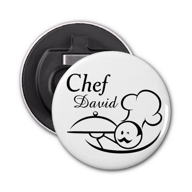 Personalised Illustrated Chef Bottle Opener (Front)