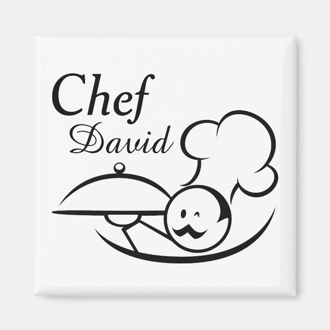 Personalised Illustrated Chef Magnet (Front)