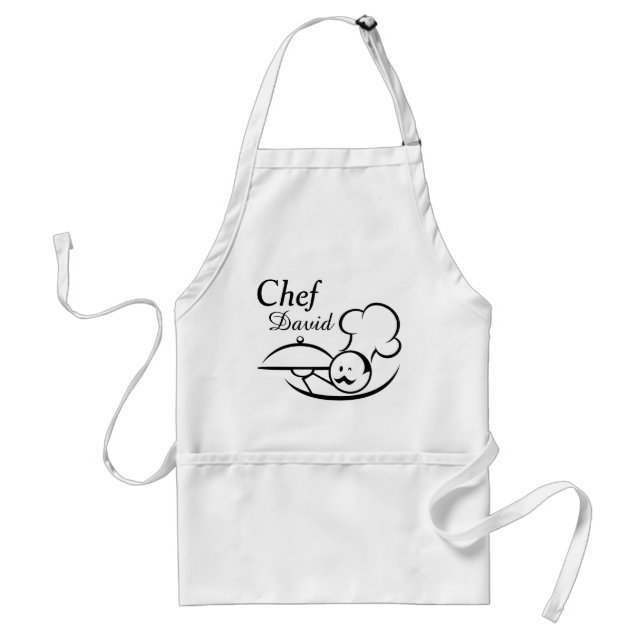 Personalised Illustrated Chef Standard Apron (Front)