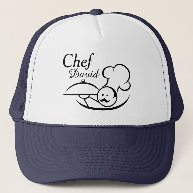 Personalised Illustrated Chef Trucker Hat (Front)