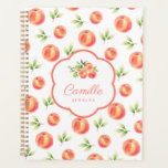 Personalised Illustrated Peach Name Planner<br><div class="desc">Watercolor Peach Personalised Name Planner. Matching items in our store Cava Party Design</div>