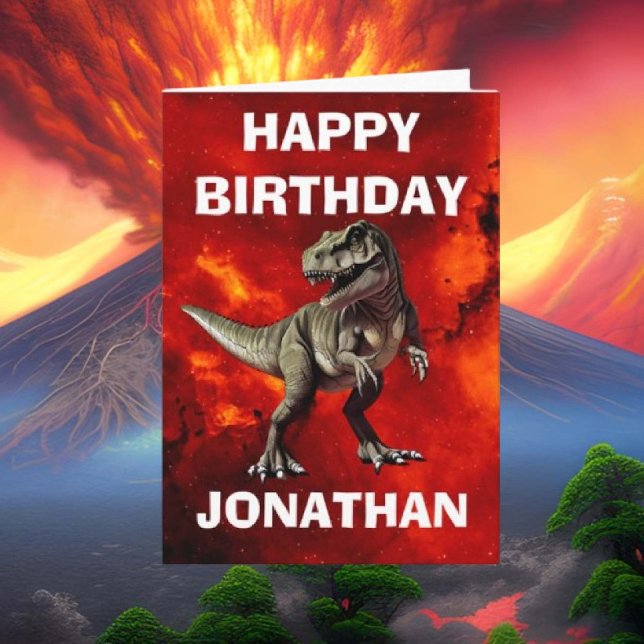 Personalised illustration T Rex Card (Some of the popular dinosaur gifts available on Zazzle, 	jurassic world t rex)