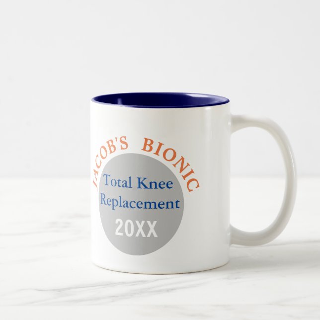 Personalised I'm Bionic (knee replacement) mug (Right)