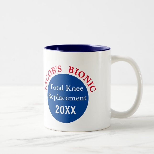 Personalised I'm Bionic (knee replacement) mug (Right)