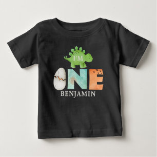 Personalised I'm ONE Dinosaur First Birthday Bab Baby T-Shirt