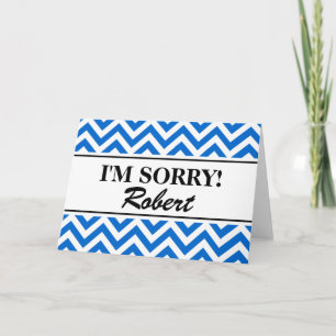Personalised i'm sorry greeting cards   zigzag