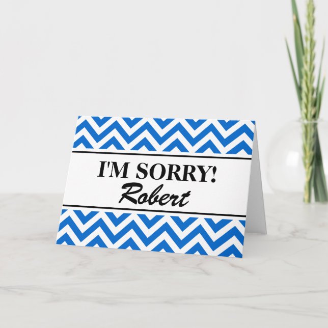 Personalised i'm sorry greeting cards | zigzag (Front)
