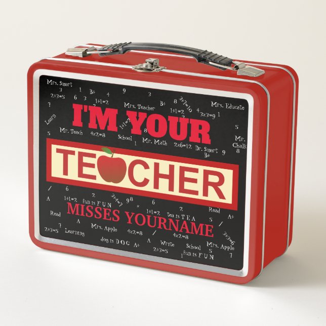 Personalised I'm Your Teacher Metal Lunchbox (Front)
