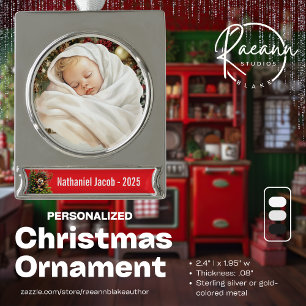 Personalised Image and Banner Christmas Ornament