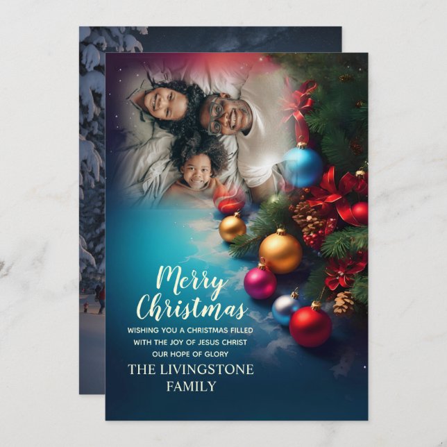 Personalised Image & Text Christmas Holiday Card (Front/Back)
