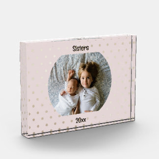 Personalised Image Two Lines Text Custom Photo Block