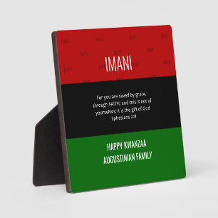 Personalised IMANI Happy Kwanzaa plaque 