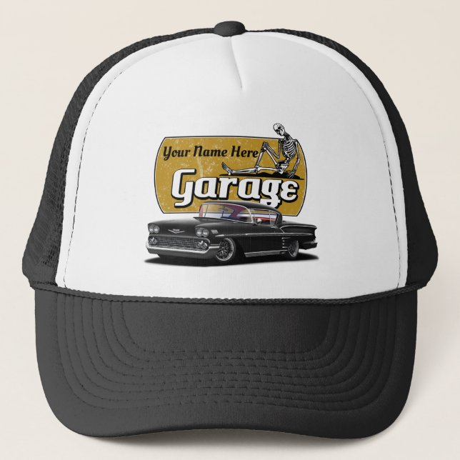 Personalised Impala Garage Trucker Hat (Front)