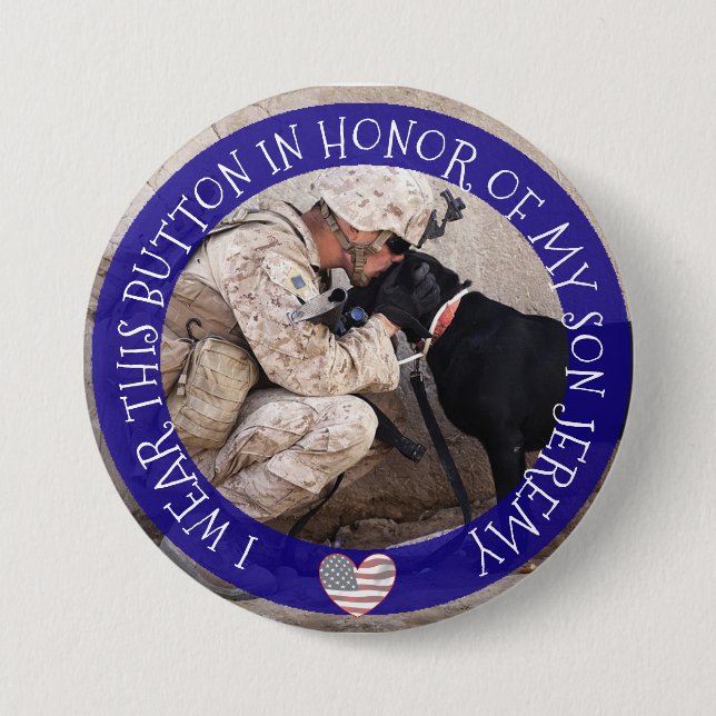 Personalised In HONOR OF MY SON Military Button (Front)
