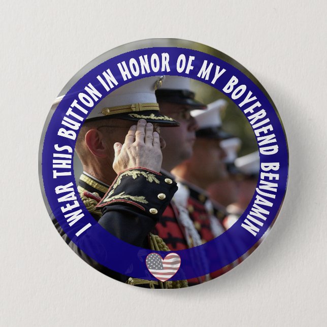 Personalised In Honour of my Boyfriend Button (Front)